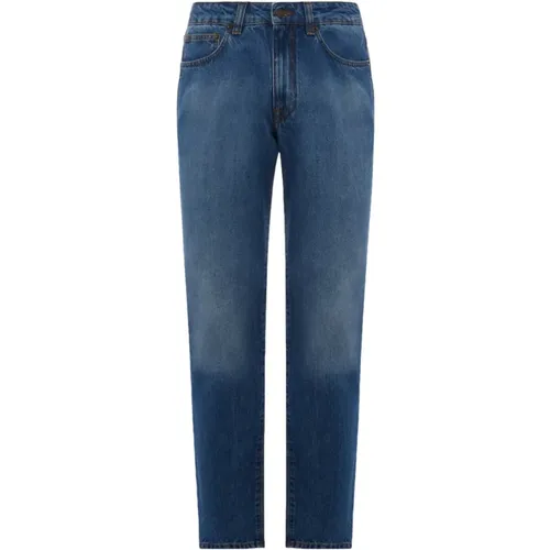 Dunkelblaue 5-Pocket 100% Baumwoll-Denim-Jeans , Herren, Größe: W32 - Boglioli - Modalova