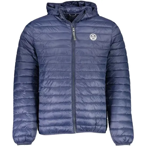 Blaue Leichte Kapuzenjacke , Herren, Größe: L - North Sails - Modalova