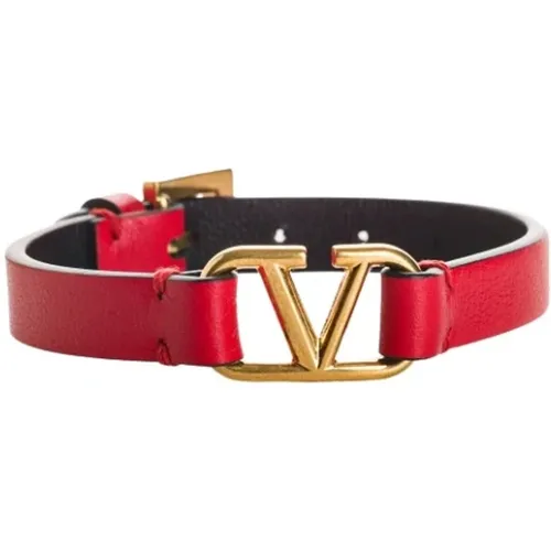 Belts, female, , Size: ONE SIZE Reversible Leather VLogo Bracelet - Valentino - Modalova