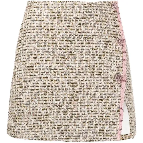 Multicolour Boucle Mini Skirt Elegant , female, Sizes: 2XS - Self Portrait - Modalova