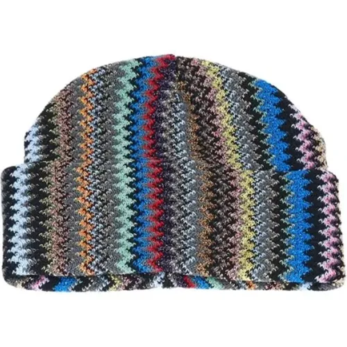 Beanies, female, , Size: ONE SIZE Geometric Wool Hat - Missoni - Modalova