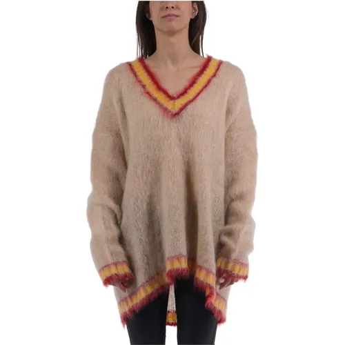 Gemütlicher V-Ausschnitt Pullover , Damen, Größe: XS - Marni - Modalova