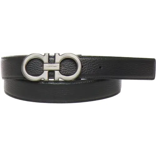 Belts, male, , Size: 100 CM Reversible Calfskin Belt with Buckle Hooks - Salvatore Ferragamo - Modalova