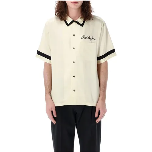 Cream Waiter Shirt with Contrast Trim , male, Sizes: S - Blue Sky Inn - Modalova