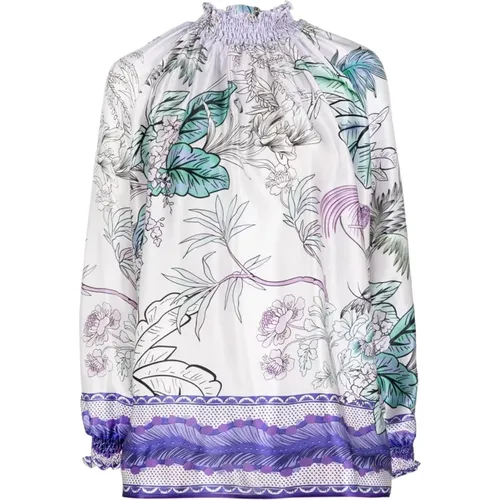 Blouses, male, , Size: XS Lilac Palazzo Coat with Japanese Print - F.r.s For Restless Sleepers - Modalova