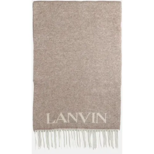 Winter Scarves, unisex, , Size: ONE SIZE Logo Cashmere Scarf - Lanvin - Modalova