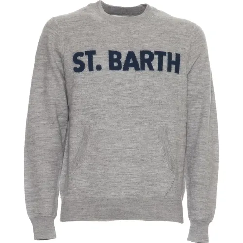 Grey Jumper with Front Pouch Pocket , male, Sizes: S, L, XL - MC2 Saint Barth - Modalova