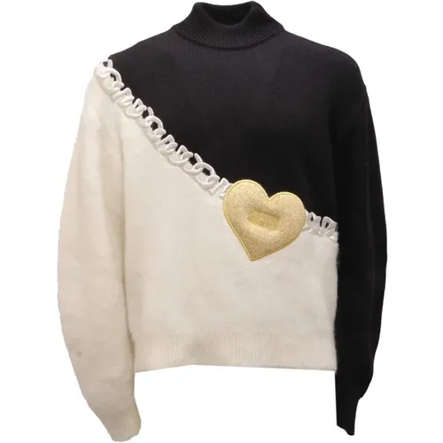 Turtlenecks, male, , Size: M /White/Gold Turtleneck Sweater Fw22 - Gcds - Modalova