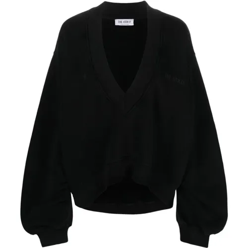 Schwarze Sweaters mit Logo-Print , Damen, Größe: S - The Attico - Modalova