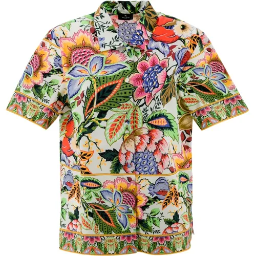 Blumenstraußdruck Baumwoll-Popeline-Hemd , Damen, Größe: XS - ETRO - Modalova