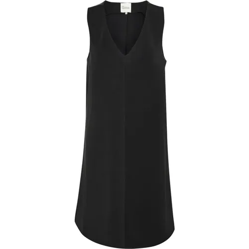 Einfaches Schwarzes Ärmelloses Kleid , Damen, Größe: L - My Essential Wardrobe - Modalova