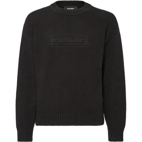 Cotton Knit Sweater Logo Embroidery , male, Sizes: S, L, 3XL, 2XL, M, XL - Dsquared2 - Modalova