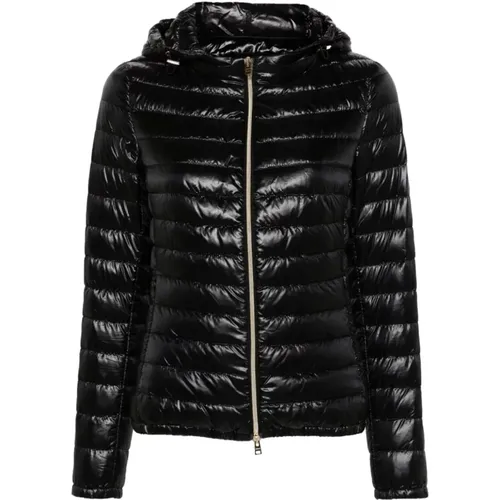 Quilted Padded Coat with Gold-Tone Details , female, Sizes: XS, M, L - Herno - Modalova