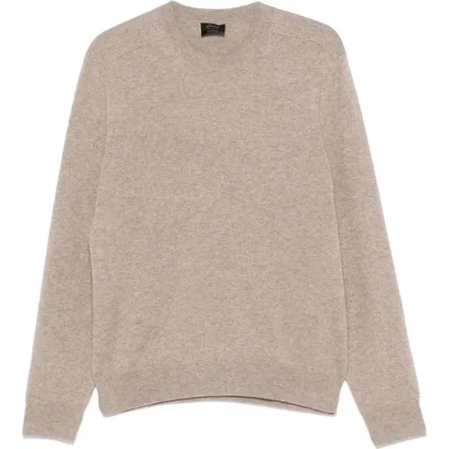 Cashmere Knitwear, male, , Size: M Light Ribbed Crew Neck Sweater - Brioni - Modalova