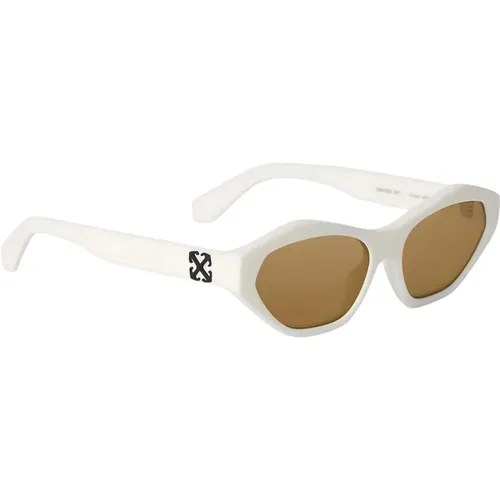 Pink Frame Grey Lens Sunglasses , unisex, Sizes: 56 MM - Off White - Modalova