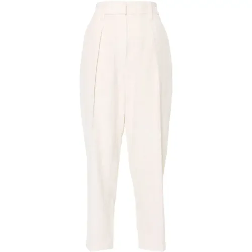 Corduroy Trousers with Pleat Detailing , female, Sizes: S, XS, 2XS, M - BRUNELLO CUCINELLI - Modalova