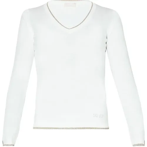 Weißer Pullover Elegant Minimalistisch , Damen, Größe: M - Liu Jo - Modalova