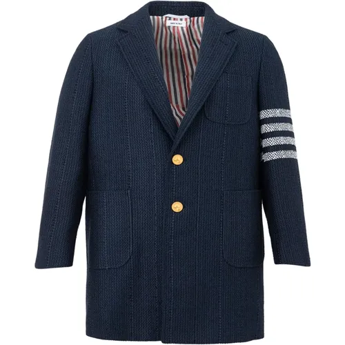 Tweed Chesterfield Overcoat , male, Sizes: M - Thom Browne - Modalova