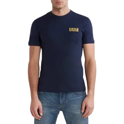 Casual Baumwoll T-Shirt , Herren, Größe: XL - Emporio Armani EA7 - Modalova