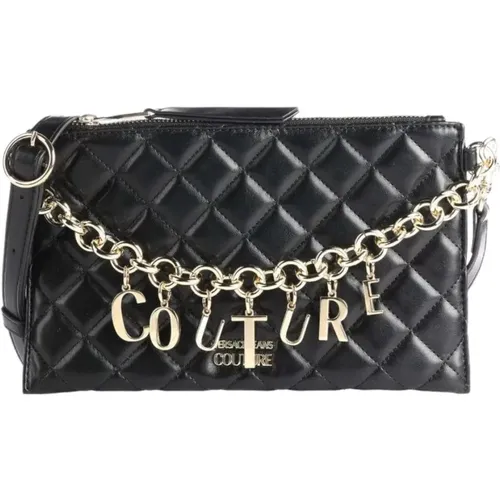Quilted Shoulder Bag with Chain Charm , female, Sizes: ONE SIZE - Versace Jeans Couture - Modalova