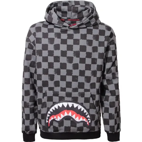 Hoodies, male, , Size: XL Grey Hooded Sweater with Logo Print - Sprayground - Modalova