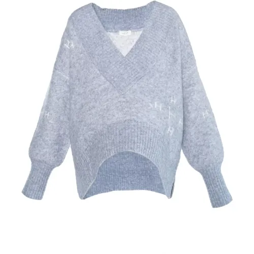 HÉST, V-neck Knitwear, female, , Size: XS Cozy V-Neck Sweater - Hést - Modalova
