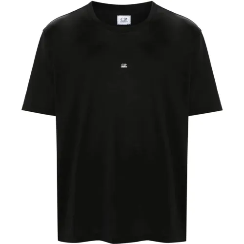 Schwarze T-Shirts Polos Ss24 , Herren, Größe: L - C.P. Company - Modalova