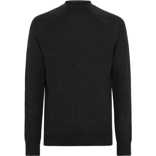 Merinowolle Mock Polo Neck Jumper , Herren, Größe: L - Boggi Milano - Modalova