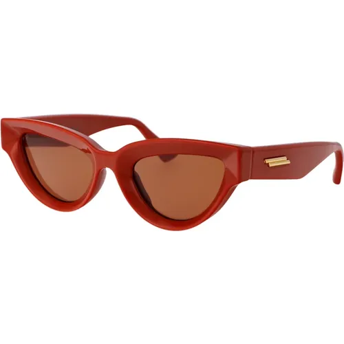 Stylische Sonnenbrille BV1249S,Cat-Eye-Sonnenbrille mit Metalleinsatz,Damen Cateye Sonnenbrille in - Bottega Veneta - Modalova