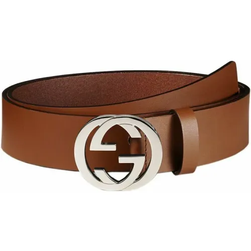 Brauner Ledergürtel für Herren - Gucci - Modalova