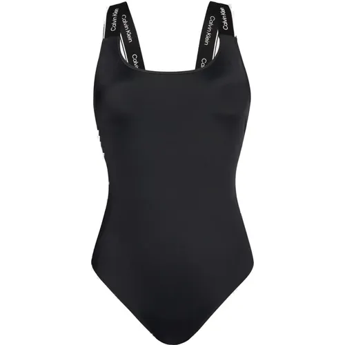Schwarze Einfarbige Strandbekleidung Klassischer Stil , Damen, Größe: M - Calvin Klein - Modalova