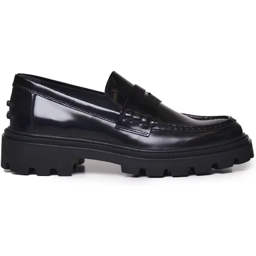 Schwarze flache Schuhe mit 98% Baumwolle , Damen, Größe: 38 EU - TOD'S - Modalova
