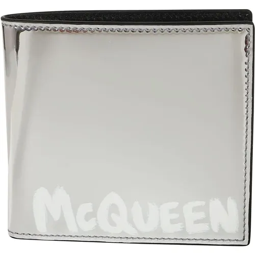 Wallets & Cardholders, male, , Size: ONE SIZE Metallic Wallet Eight Card Slots - alexander mcqueen - Modalova