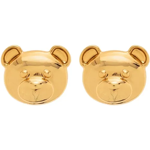 Earrings, female, , Size: ONE SIZE Clip-on earrings with teddy bear head - Moschino - Modalova