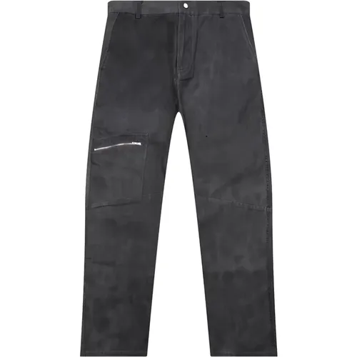 Straight Trousers, male, , Size: S Washed Trousers with Zip Pockets - Represent - Modalova