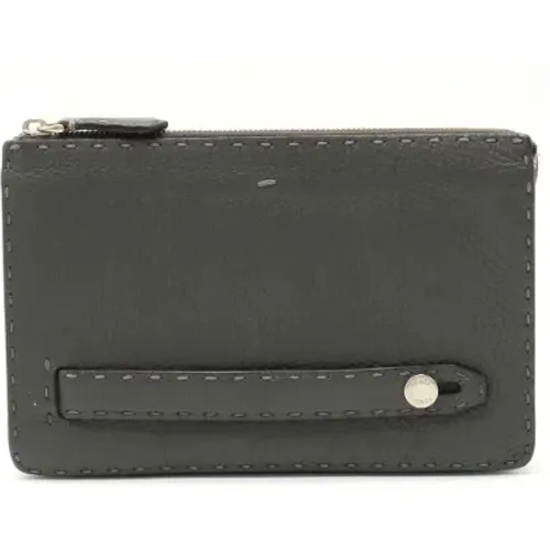 Pre-owned Clutches, male, , Size: ONE SIZE Pre-owned Leather clutches - Fendi Vintage - Modalova