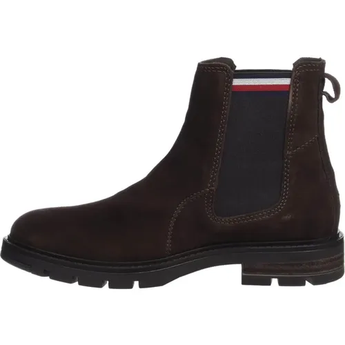 Chelsea Boots, male, , Size: 7 US Suede Chelsea Ankle Boot - Tommy Hilfiger - Modalova