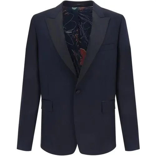 Blazers, male, , Size: M Classic Wool Blazer Jacket with Lapels - PS By Paul Smith - Modalova