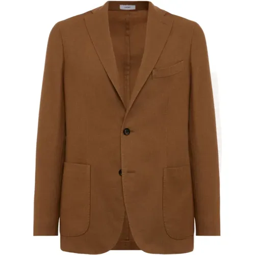 Dark Beige Wool K-Jacket, Slim-Fit, Hand-Finished , male, Sizes: 2XL, M, XL, L - Boglioli - Modalova