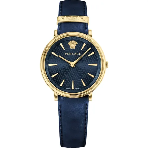 Blaue V Circle Uhr Versace - Versace - Modalova