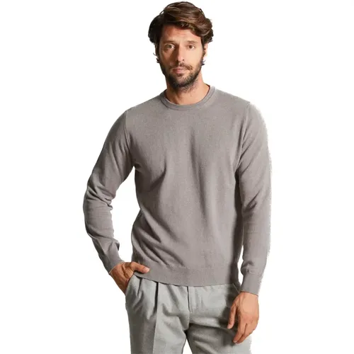 Cashmere Knitwear, male, , Size: 6XL Luxury Dove Grey Cashmere Sweater - Colombo - Modalova