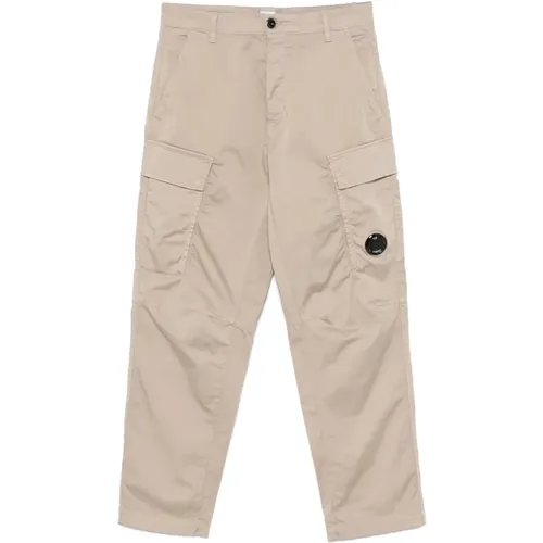 Straight Trousers, male, , Size: 3XL Stretch Sateen Loose Cargo Pants - C.P. Company - Modalova