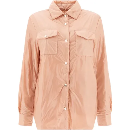 Light Jackets, female, , Size: L Nylon Short Down Jacket - Herno - Modalova