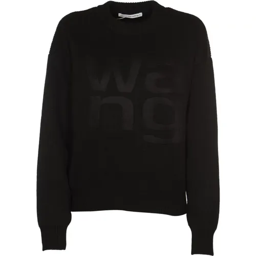 Sweaters with Debossed Stacked Logo , female, Sizes: S, M, XS - alexander wang - Modalova