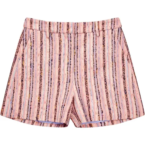 Elegant Striped Shorts Peach , female, Sizes: S, L, 2XL, XS, M - Munthe - Modalova