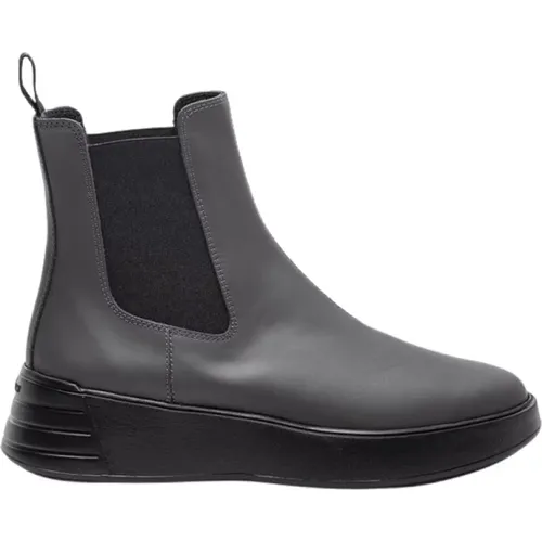 Futuristische Geklebte Leder Stiefeletten , Damen, Größe: 36 EU - Hogan - Modalova