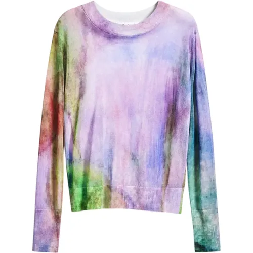 Long Sleeve Tops, female, , Size: L Lilac Long Sleeve T-Shirt - Desigual - Modalova