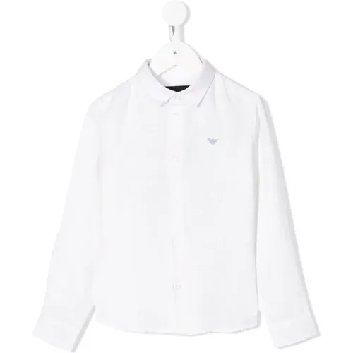 Shirts,Weißes Klassisches Leinenhemd Langarm - Emporio Armani - Modalova