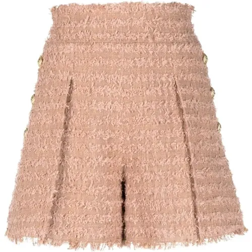 Tweed Shorts mit Knopfdetail - Balmain - Modalova