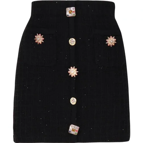 Miniskirt with Decorative Buttons , female, Sizes: S, M - Self Portrait - Modalova